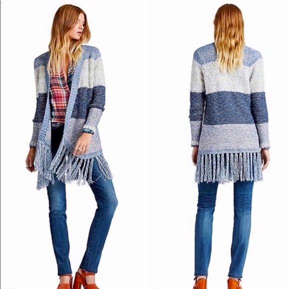 Lucky Brand Sweaters - Lucky Brand Knit Duster Sweater with Fringes